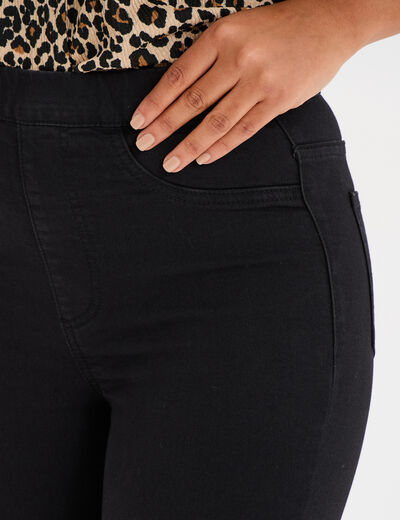 Jegging taille haute denim noir femme