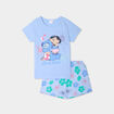 Ensemble pyjama short coton Stitch bleu clair fille