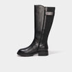 Bottes en cuir avec boucles noir femme