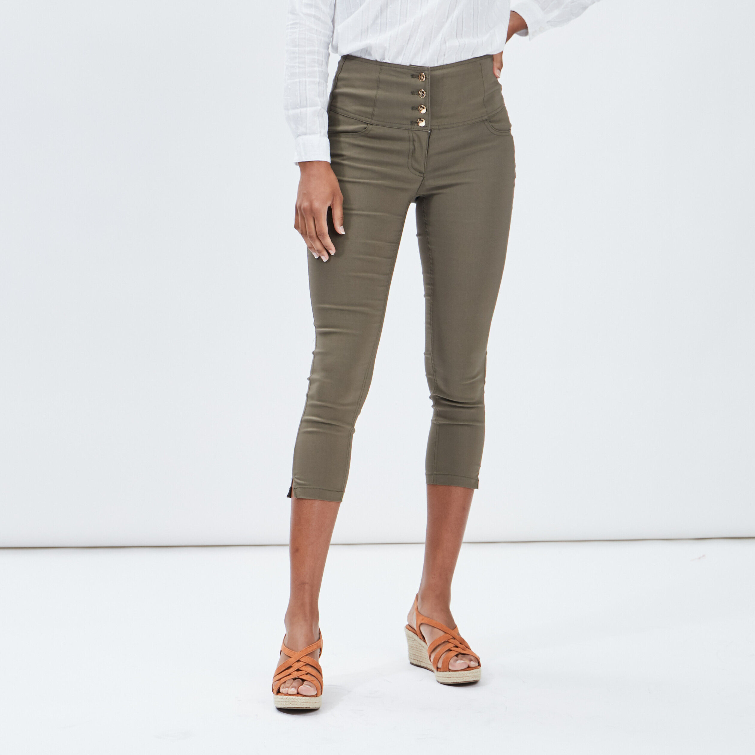 Pantacourt kaki hotsell femme