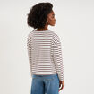 T-shirt marini&egrave;re col rond avec boutons ecru femme