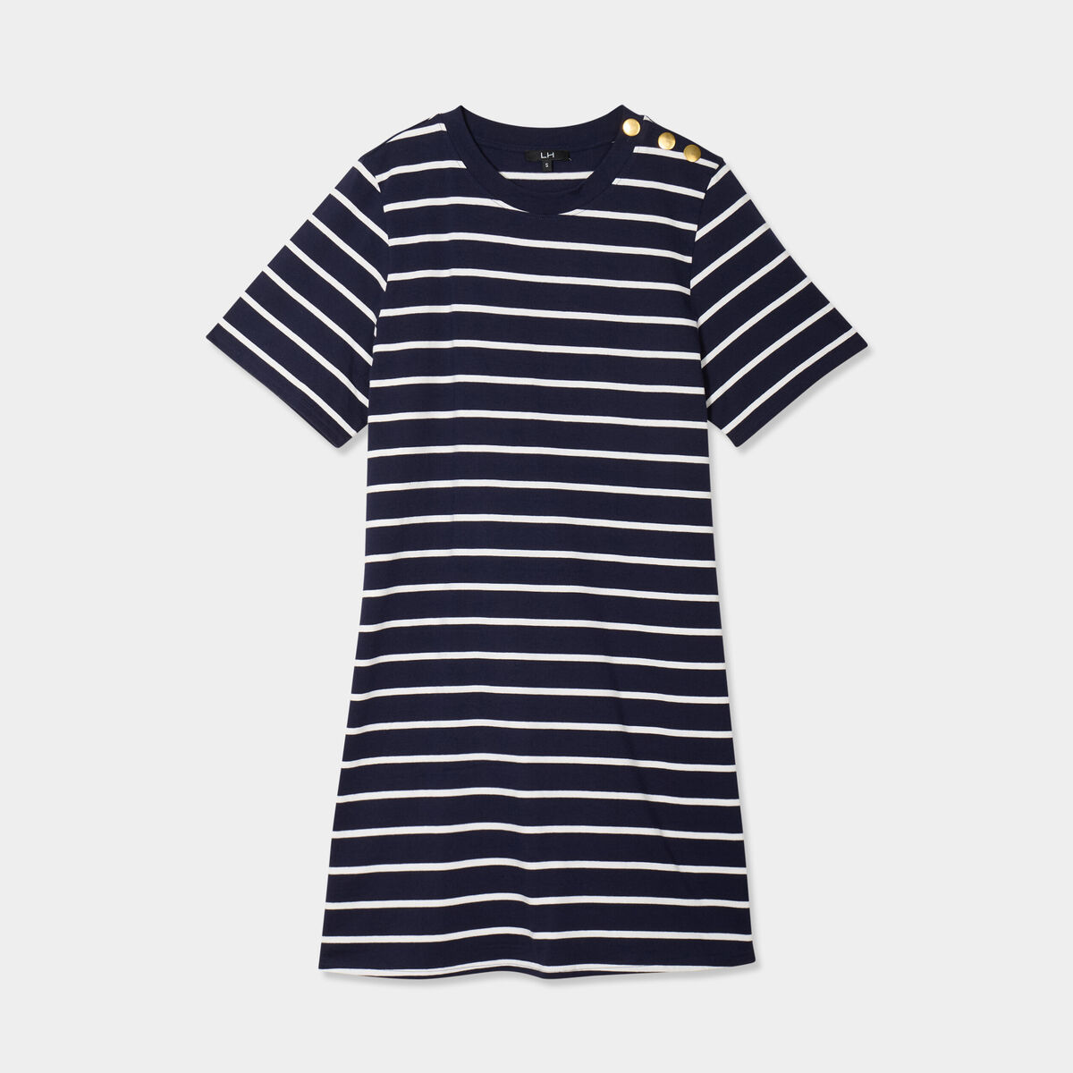 Robe t-shirt manches courtes coton ecru femme