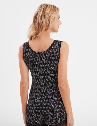 Haut de pyjama débardeur noir femme