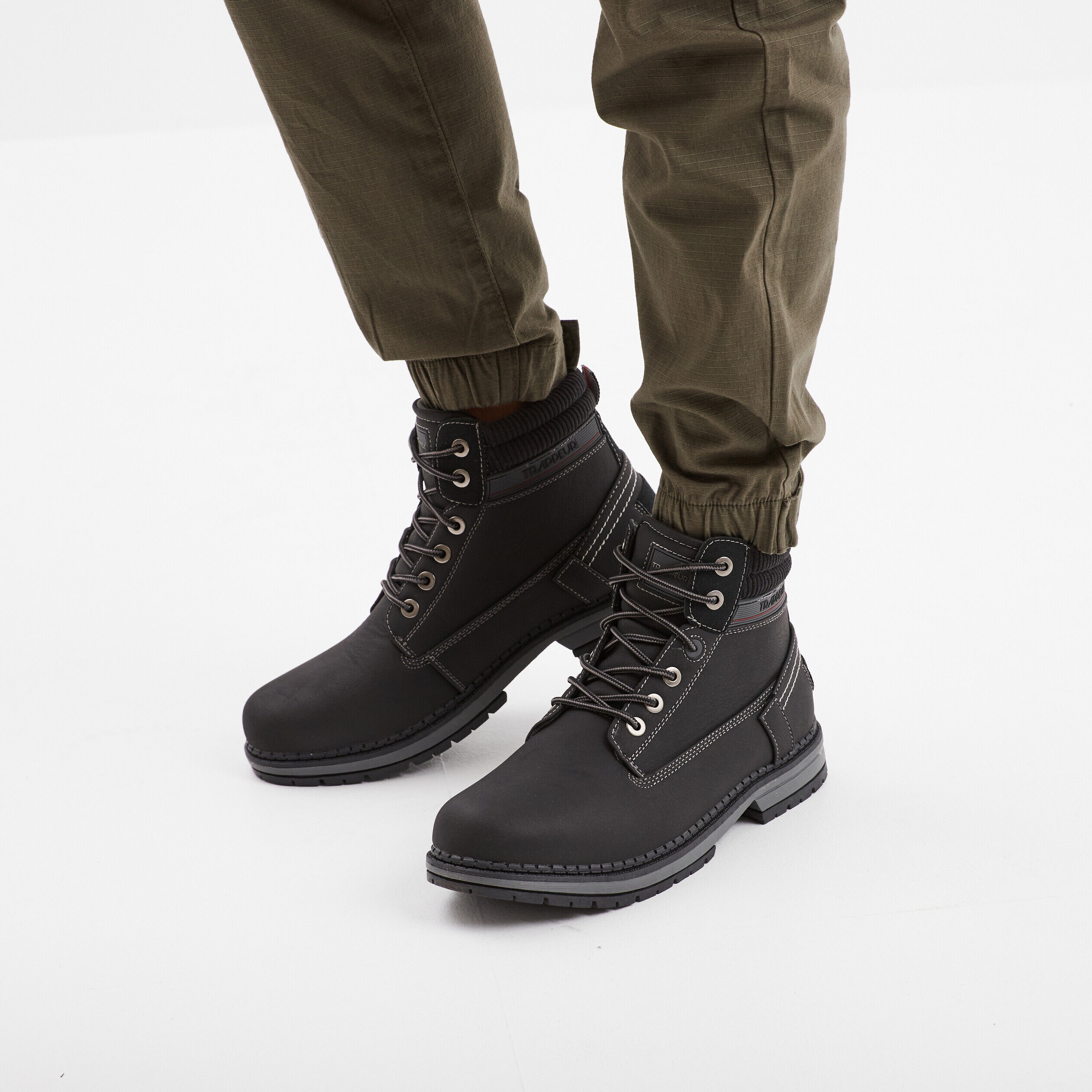 Bottines plates Trappeur noir homme TRAPPEUR