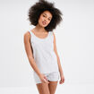 Ensemble pyjama short et débardeur coton gris clair femme