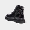 Bottines crant&eacute;es zipp&eacute;es &agrave; paillettes noir fille