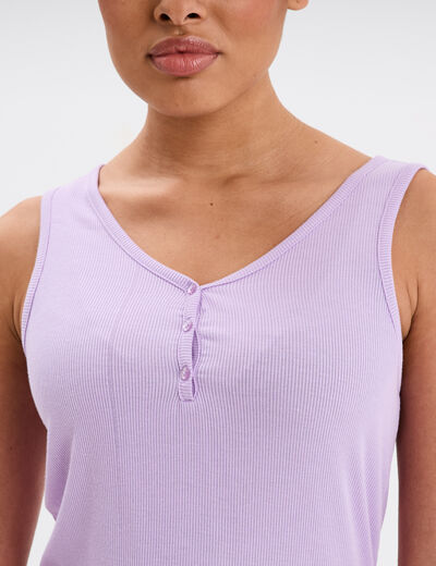 Ensemble pyjama short et débardeur bleu femme