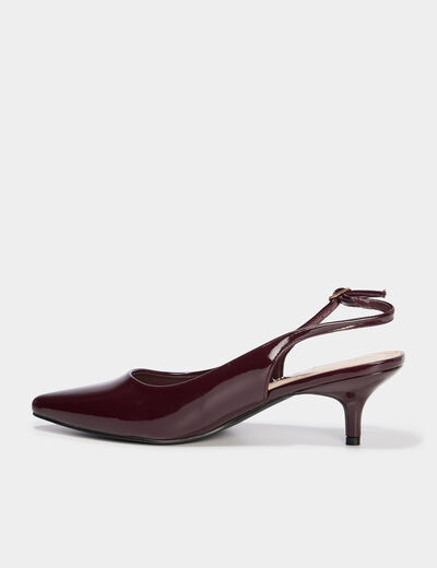 Escarpins vernis à talons bordeaux femme