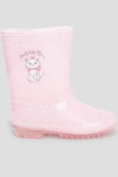 Bottes de pluie à paillettes Aristochats rose fille