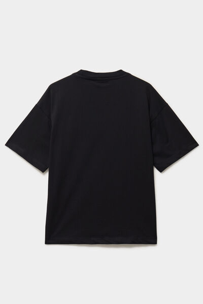 T-shirt manches courtes coton Katseye noir fille