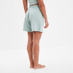Bas de pyjama short taille élastiquée bleu gris femme