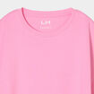 T-shirt col rond manches courtes coton rose fille