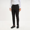 Pantalon de costume droit avec pinces noir homme