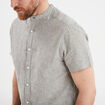 Chemise col mao manches courtes vert kaki homme