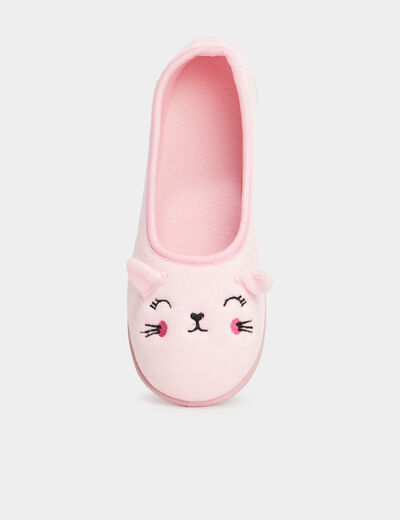 Chaussons ballerines polaires rose fille