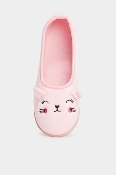 Chaussons ballerines polaires rose fille