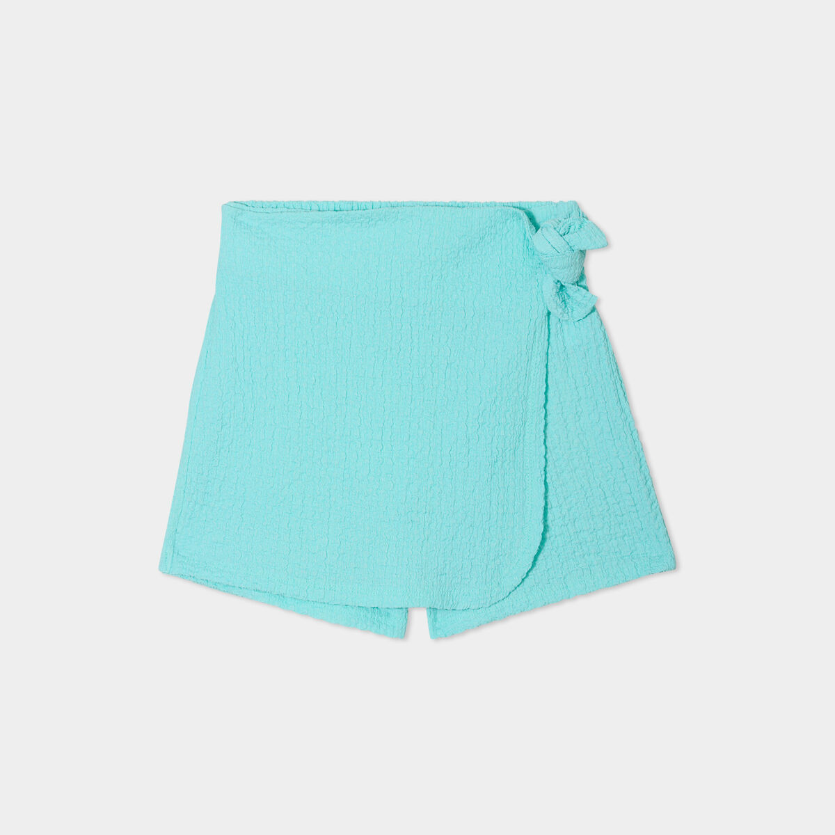 Jupe-short droite bleu turquoise fille