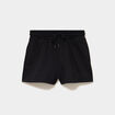 Short de jogging molletonn&eacute; ajust&eacute; noir femme