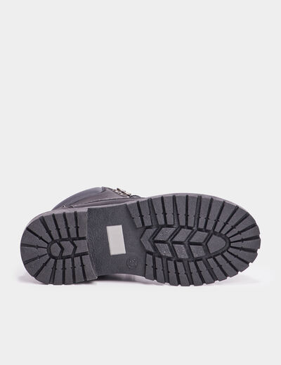Boots crantées zippées Trappeur noir garçon