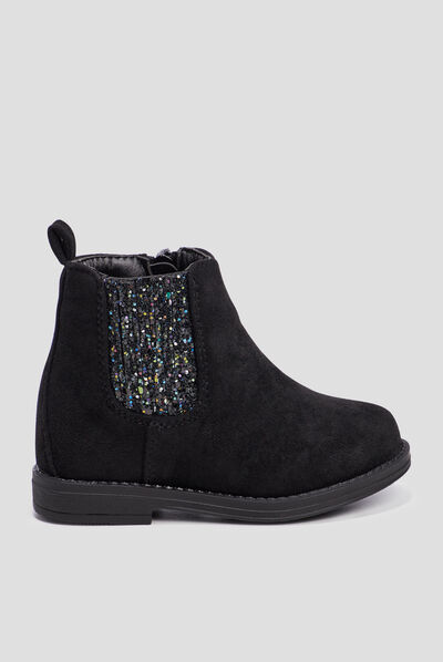 Bottines pailleté chelsea zippées noir bébé fille