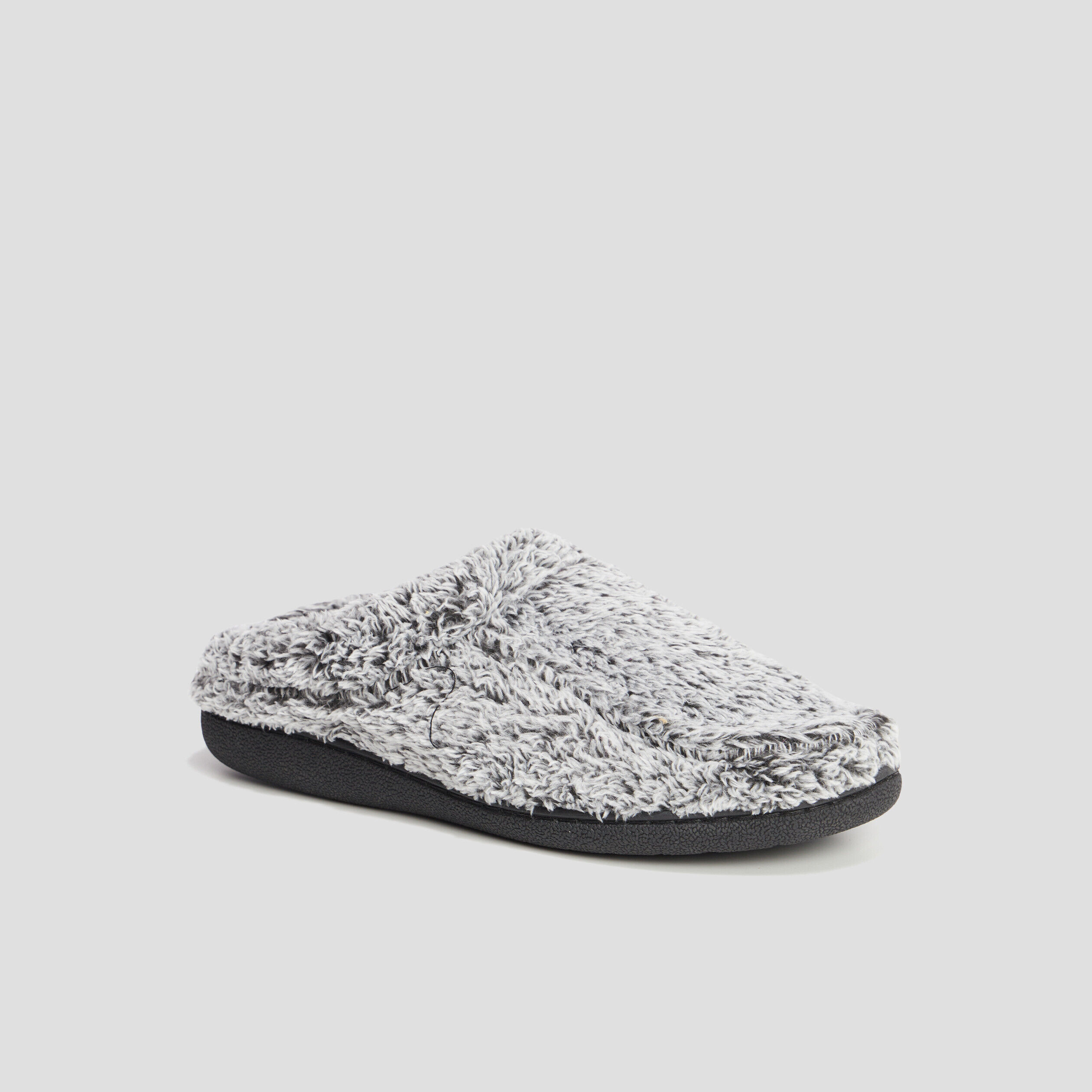 Chaussons bout rond fourrés gris homme LH
