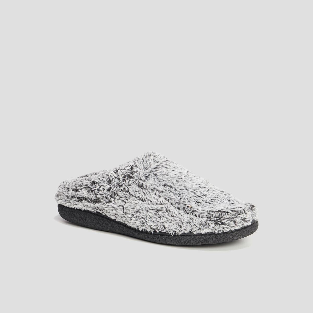 Chaussons bout rond fourrés gris homme