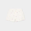 Short brodé taille élastiquée coton ecru fille
