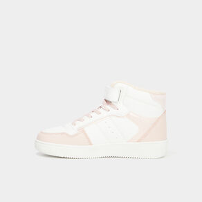 Baskets montantes à scratchs Iconic rose corail fille