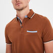 Polo manches courtes 1 poche coton marron homme