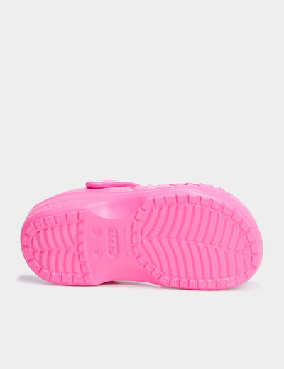 Sabots de plage Crocs rose fluo fille