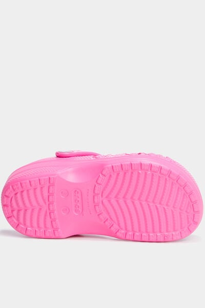 Sabots de plage Crocs rose fluo fille