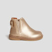 Bottines zippées avec noeud jaune or bébé fille