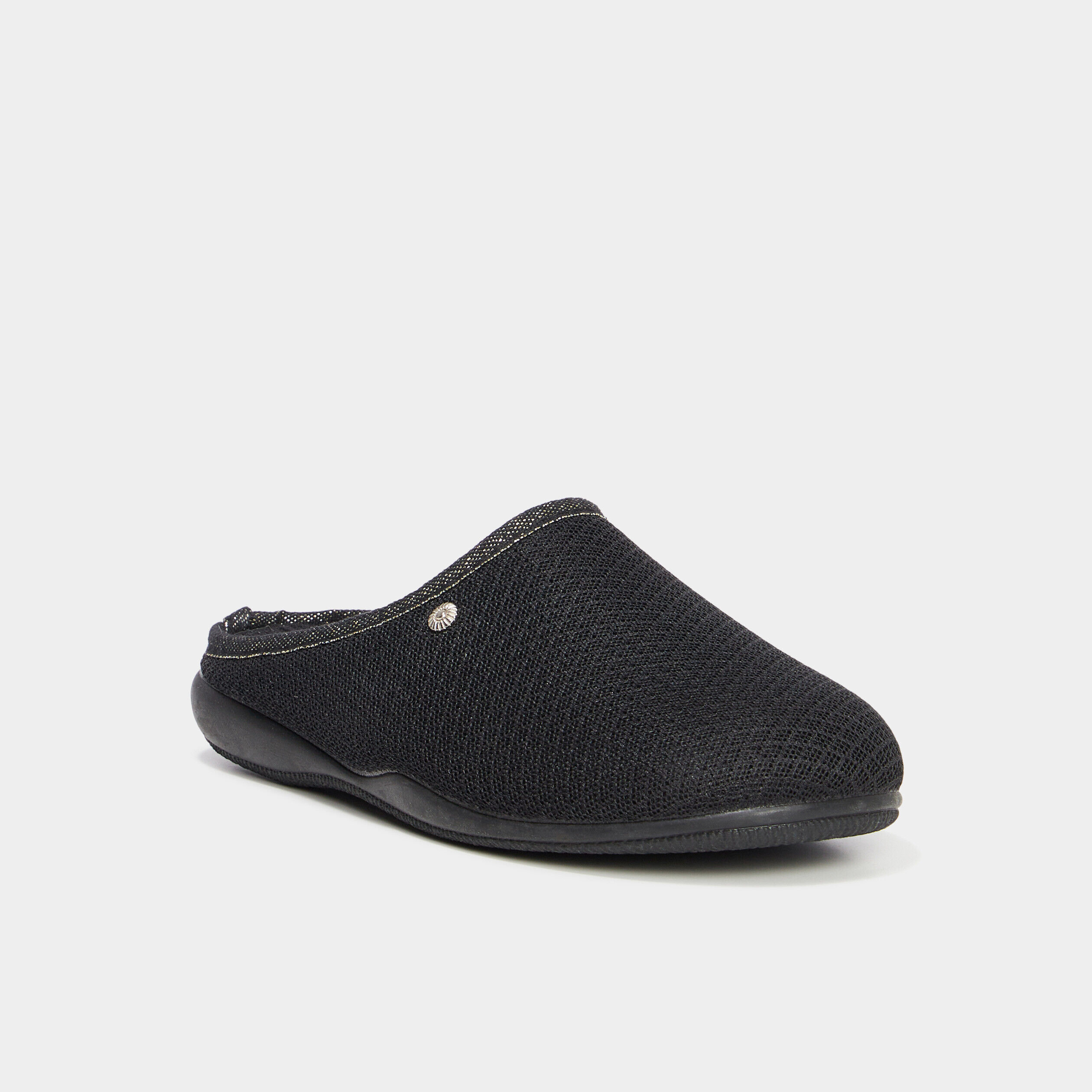 Chaussons mules noir femme LH