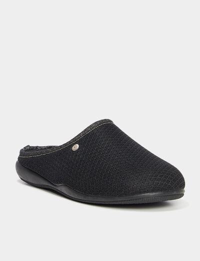 Chaussons mules noir femme