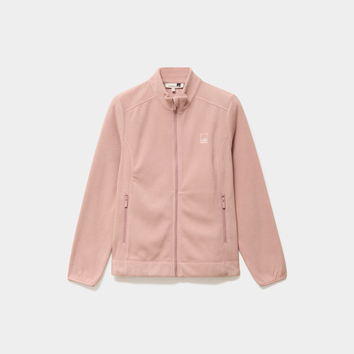 Veste polaire zipp&eacute; manches longues rose poudr&eacute;e femme