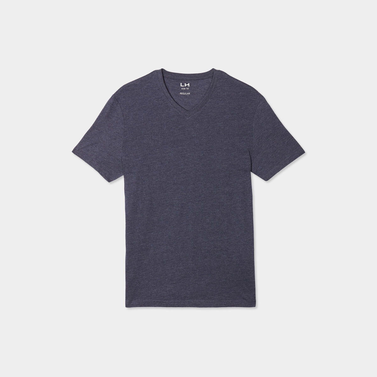T-shirt droit col V bleu homme