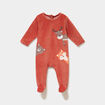 Dors-bien velours manches longues terracotta b&eacute;b&eacute;
