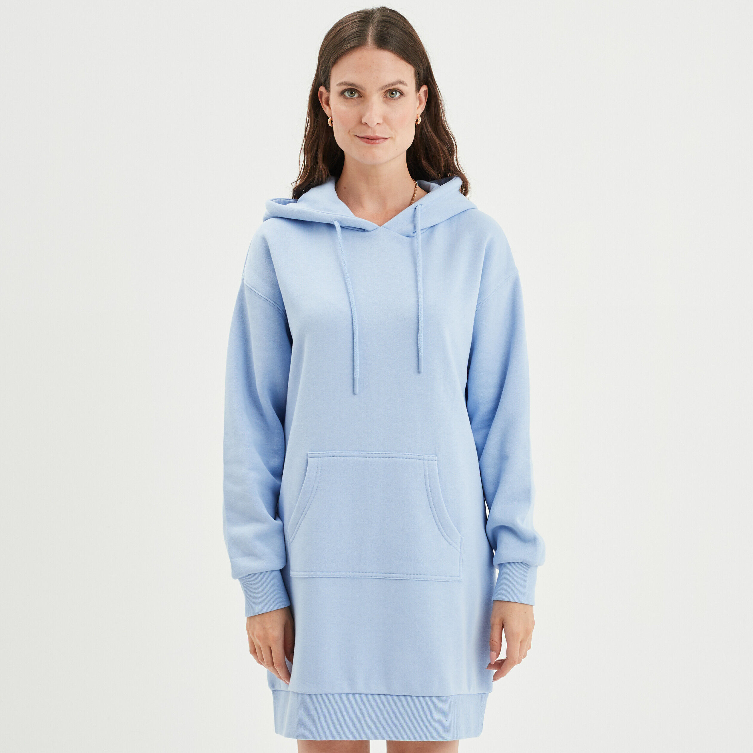 Robe sweat à capuche bleu clair femme LH