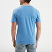 T-shirt droit en coton manches courtes bleu homme