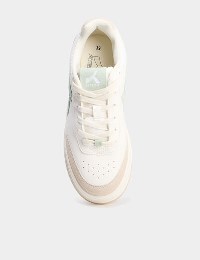 Baskets &agrave; lacets vert femme