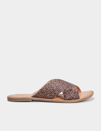 Mules brides croisées en cuir Kickers noir femme