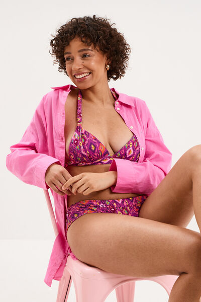 Haut de maillot de bain padd&eacute; violet femme