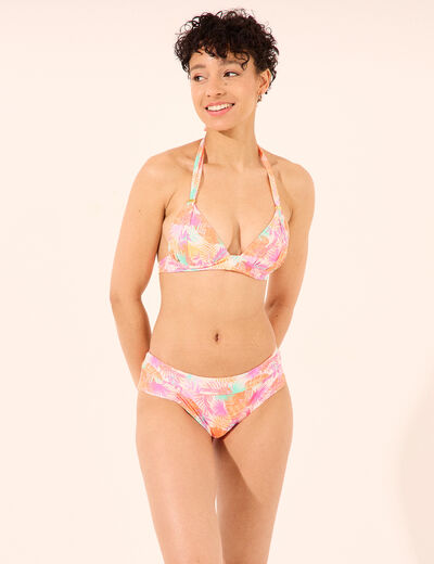 Haut de maillot de bain forme triangle orange femme