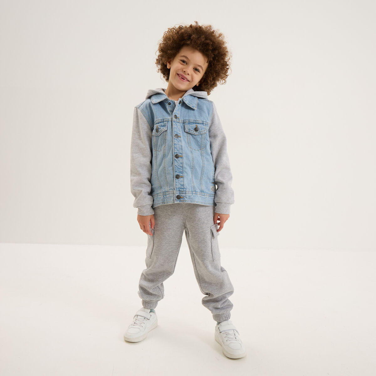 Pantalon de jogging cargo gris clair gar&ccedil;on