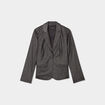 Veste blazer coupe droite courte gris argent femme