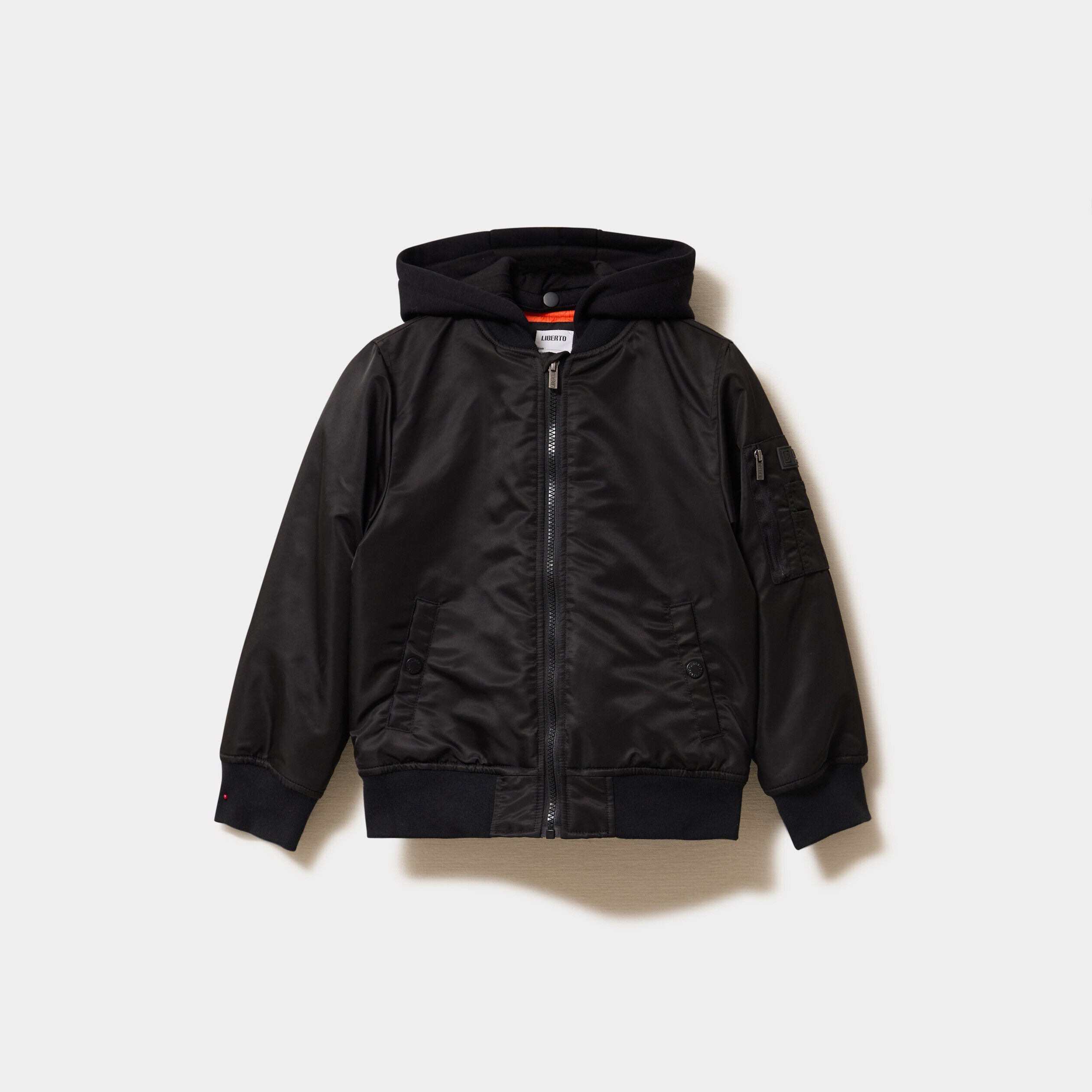Blouson bomber à capuche noir garçon LIBERTO
