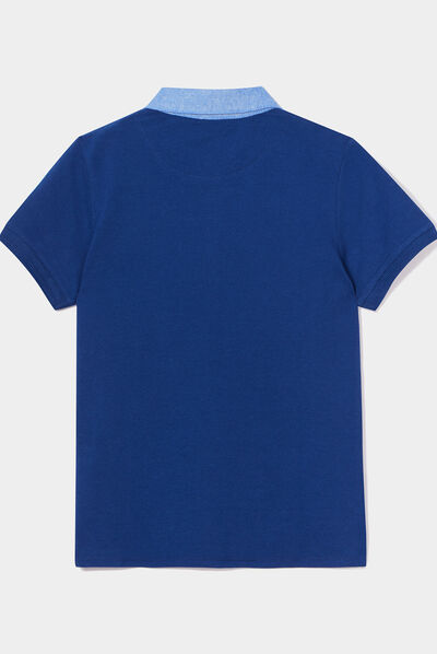 Polo manches courtes 1 poche bleu marine garçon