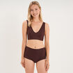 Soutien-gorge brassi&egrave;re microfibre marron femme