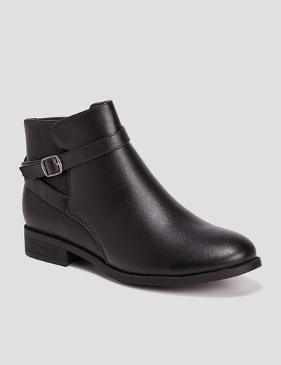 Bottines avec brides noir femme