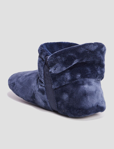 Chaussons boots aspect velours gris homme